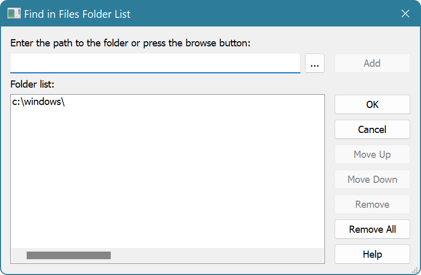 Folder List Window
