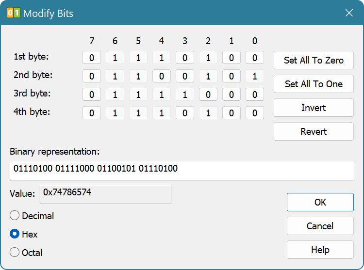 Modify Bits Window